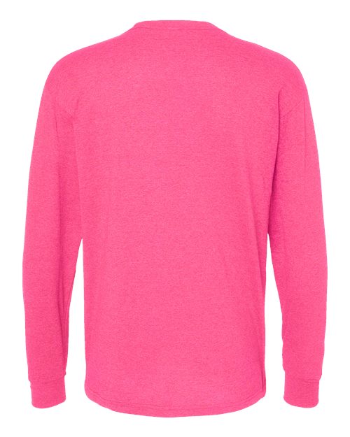 Unisex Gold Soft Touch Long Sleeve T-Shirt - Neon Pink Back