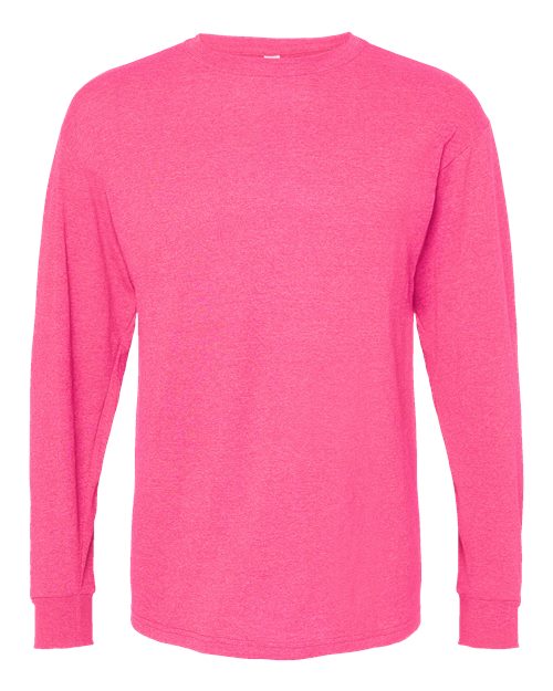 Unisex Gold Soft Touch Long Sleeve T-Shirt - Neon Pink Front