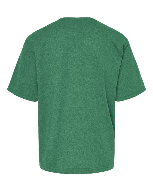 Youth Gold Soft Touch T-Shirt - Heather Kelly Green Back