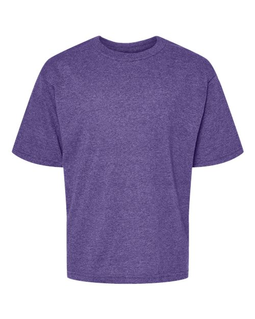 Youth Gold Soft Touch T-Shirt - Heather Purple Front