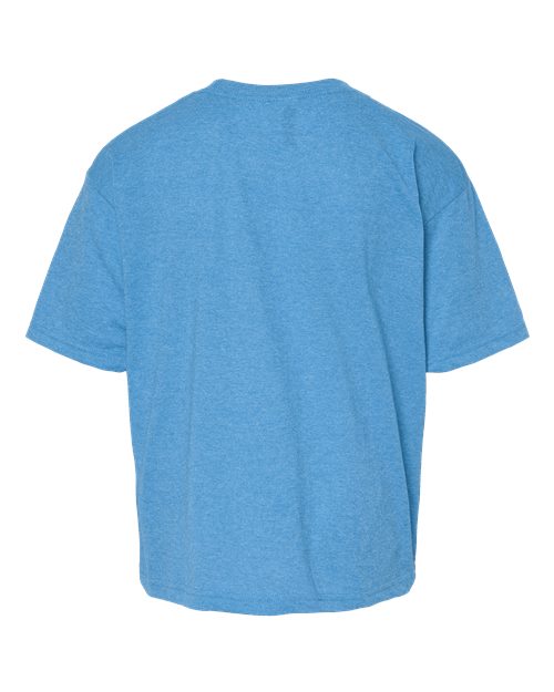 Youth Gold Soft Touch T-Shirt - Heather Turquoise Back