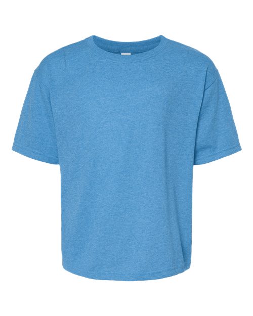 Youth Gold Soft Touch T-Shirt - Heather Turquoise Front