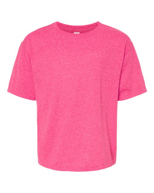 Youth Gold Soft Touch T-Shirt - Neon Pink Front