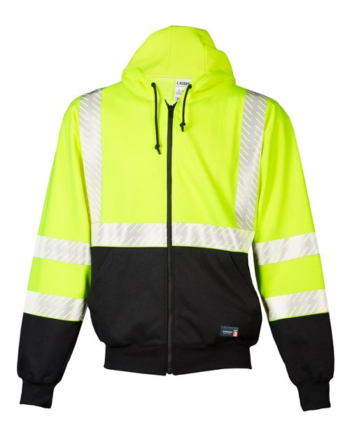 Unisex FR Full-Zip Hooded Sweatshirt - Lime Front