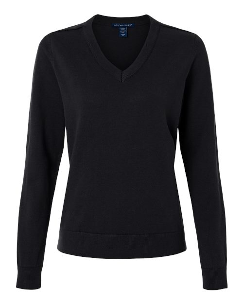 Women's New Classics V-Neck Sweater - Black Front