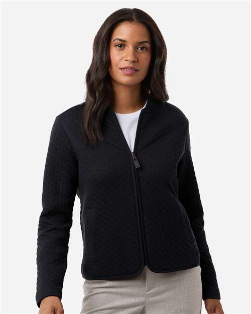 Devon & Jones Women's Berkeley Textured Full-Zip Jacket - Model Front