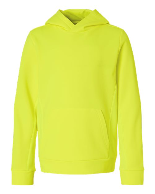 Youth Squad Hooded Tech Fleece Pullover - Safety Yellow Front