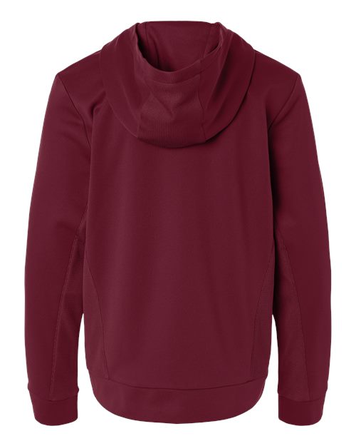 Youth Squad Hooded Tech Fleece Pullover - Sport Maroon Back