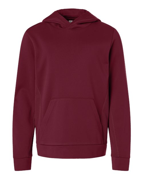 Youth Squad Hooded Tech Fleece Pullover - Sport Maroon Front