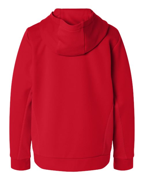 Youth Squad Hooded Tech Fleece Pullover - Sport Red Back