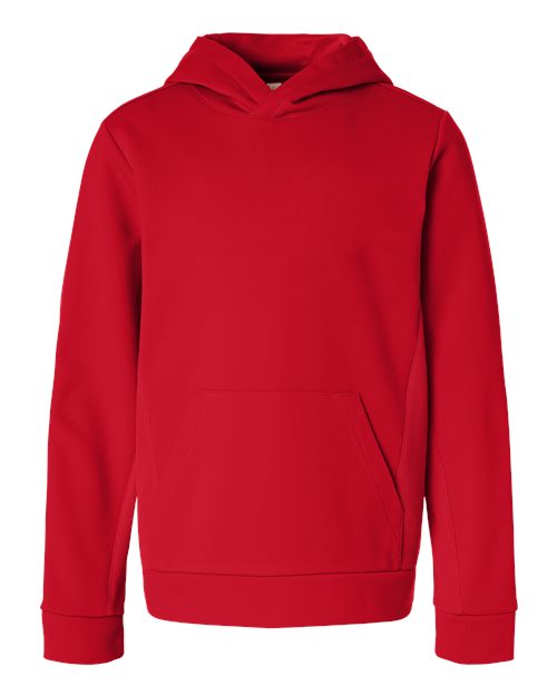Youth Squad Hooded Tech Fleece Pullover - Sport Red Front