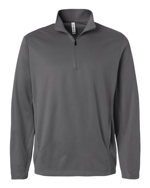 Team 365 Unisex Squad Cadet Quarter-Zip Tech Fleece Pullover - Sport Graphite Front