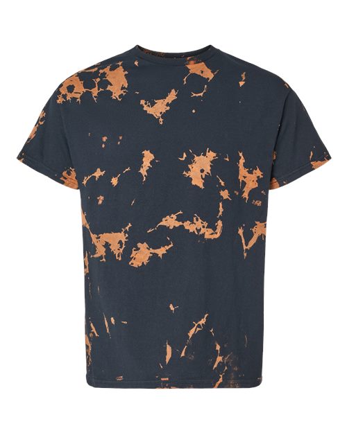 Unisex Bleach Out Dyed T-Shirt - Black Front