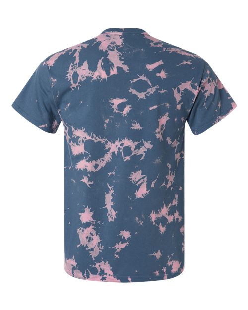 Unisex Bleach Out Dyed T-Shirt - Blue Back