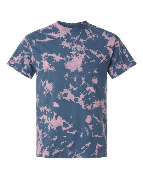 Unisex Bleach Out Dyed T-Shirt - Blue Front