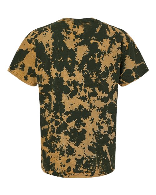 Unisex Bleach Out Dyed T-Shirt - Green Back
