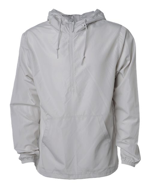 Unisex Lightweight Quarter-Zip Windbreaker Pullover Jacket - Smoke Front