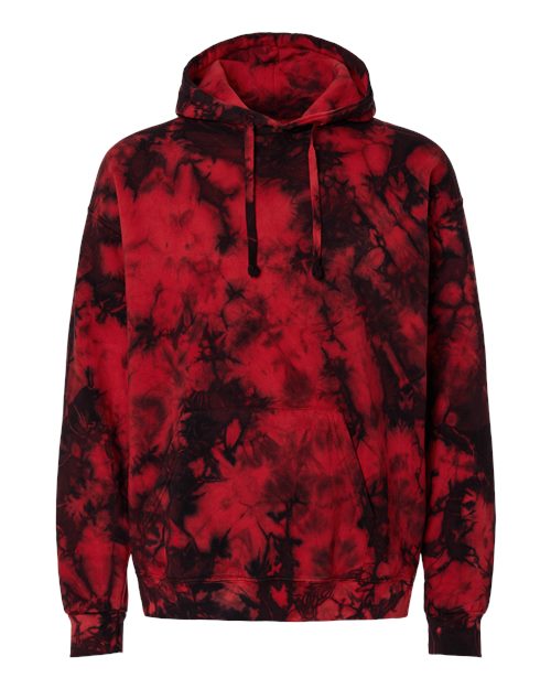 Unisex Crystal Wash Hooded Sweatshirt - Crystal Red/ Black Front
