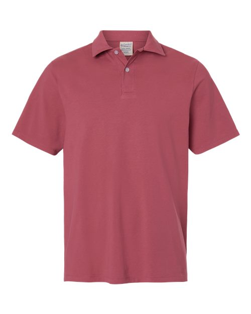 Men's Garment-Dyed Jersey Polo - Crimson Fall Front
