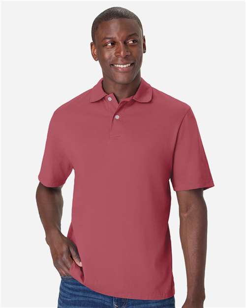 ComfortWash by Hanes Men's Garment-Dyed Jersey Polo - Model Front
