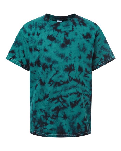 Youth Crystal Wash T-Shirt - Crystal Teal/ Black Front