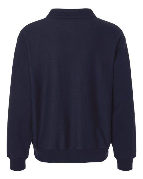 Men's Beefy® Sweats Premium Heavyweight Quarter-Zip Sweatshirt - Athletic Navy Back