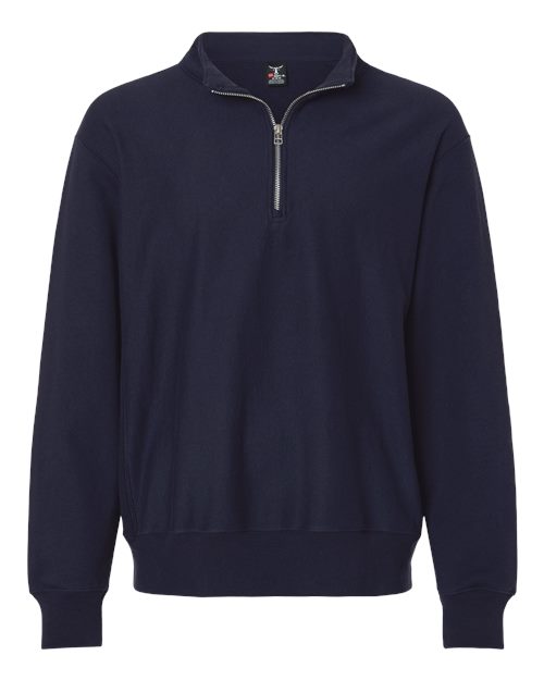 Men's Beefy® Sweats Premium Heavyweight Quarter-Zip Sweatshirt - Athletic Navy Front