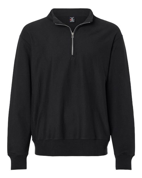 Men's Beefy® Sweats Premium Heavyweight Quarter-Zip Sweatshirt - Black Front
