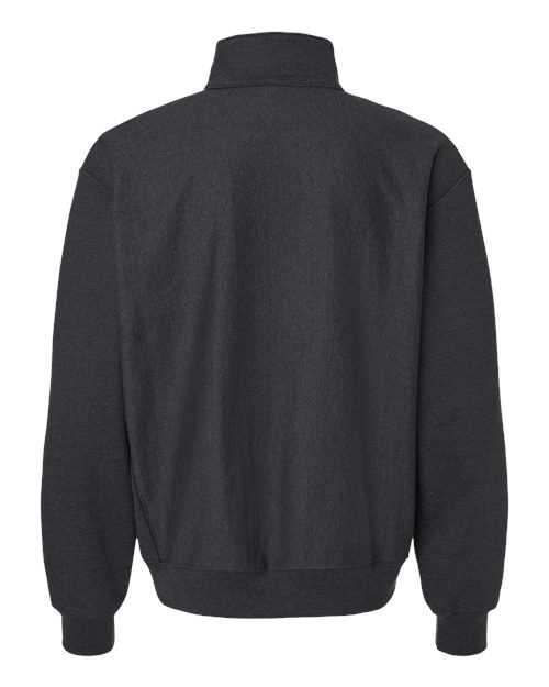 Men's Beefy® Sweats Premium Heavyweight Quarter-Zip Sweatshirt - Charcoal Heather Back