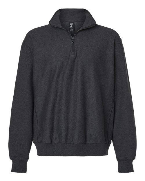 Men's Beefy® Sweats Premium Heavyweight Quarter-Zip Sweatshirt - Charcoal Heather Front