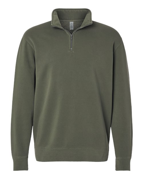 Unisex Pigment-Dyed Quarter-Zip Pullover - Pigment Army Front