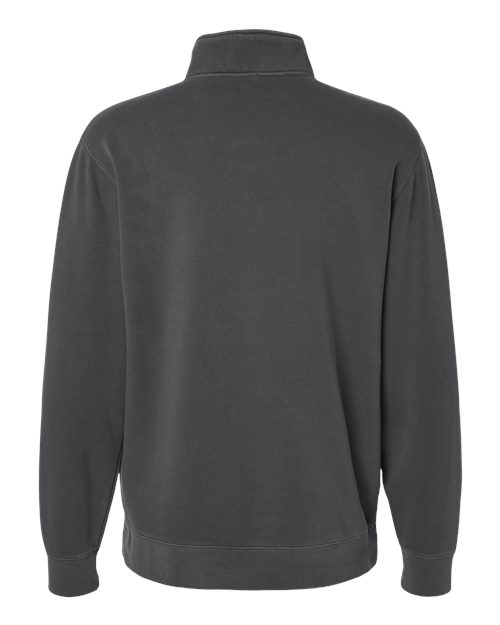 Unisex Pigment-Dyed Quarter-Zip Pullover - Pigment Black Back
