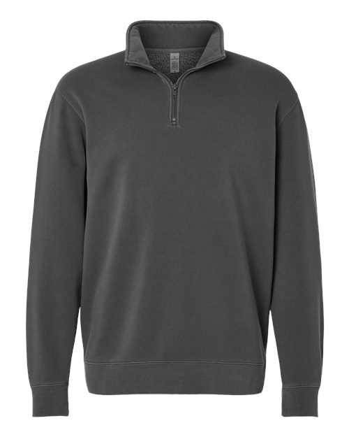 Unisex Pigment-Dyed Quarter-Zip Pullover - Pigment Black Front