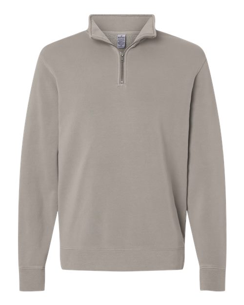 Unisex Pigment-Dyed Quarter-Zip Pullover - Pigment Cement Front