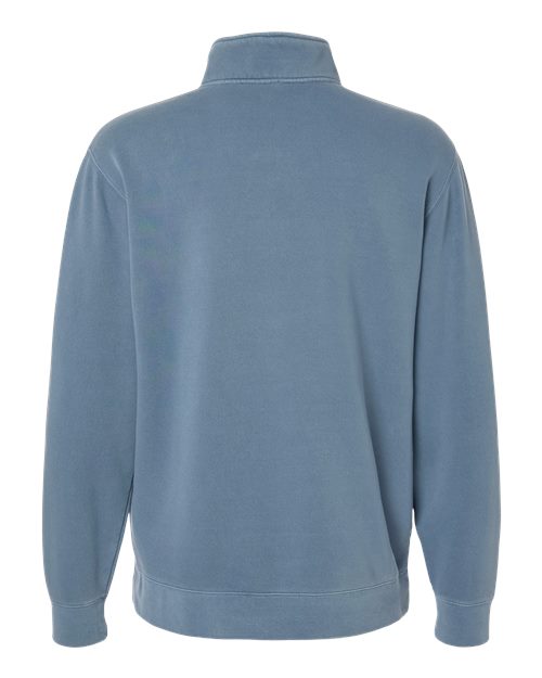 Unisex Pigment-Dyed Quarter-Zip Pullover - Pigment Slate Blue Back