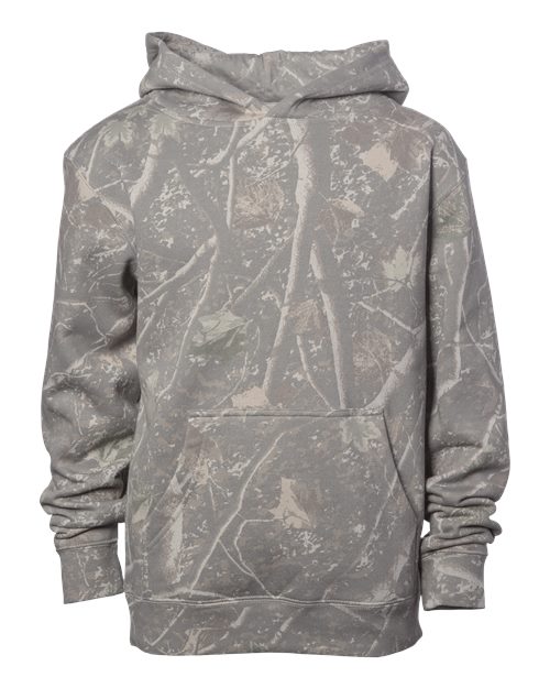 Independent Trading Co. Youth Midweight Hooded Sweatshirt - Deadwood Tree Camo Front