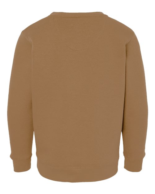 Youth Elevated Fleece Crewneck Sweatshirt - Coyote Brown Back