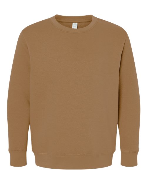 Youth Elevated Fleece Crewneck Sweatshirt - Coyote Brown Front