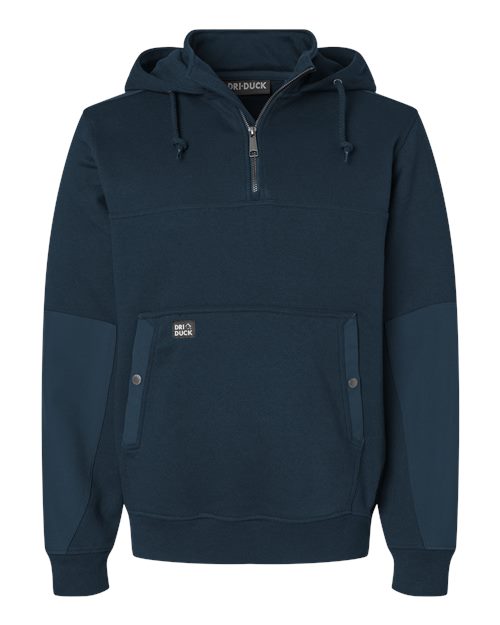 Men's Mission Quarter-Zip Hooded Pullover - Deep Blue Front