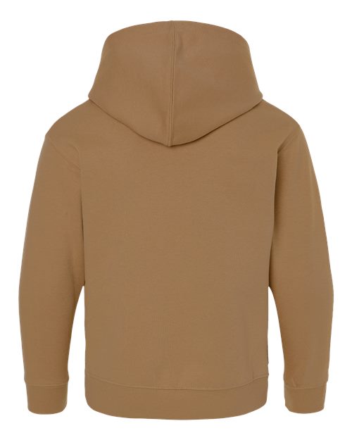 Youth Fleece Hoodie Sweatshirt - Coyote Brown Back
