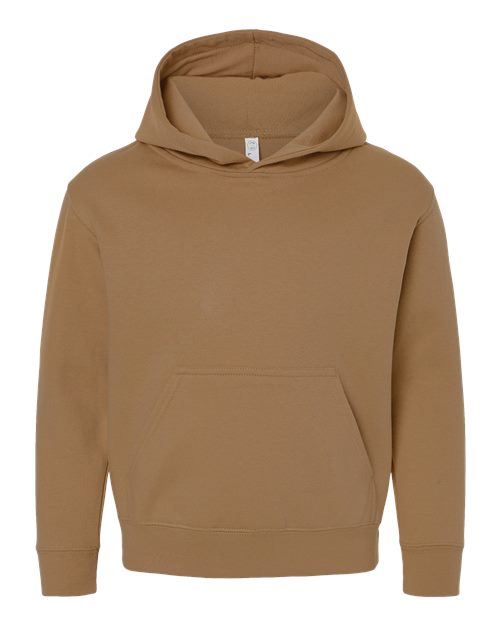 Youth Fleece Hoodie Sweatshirt - Coyote Brown Front