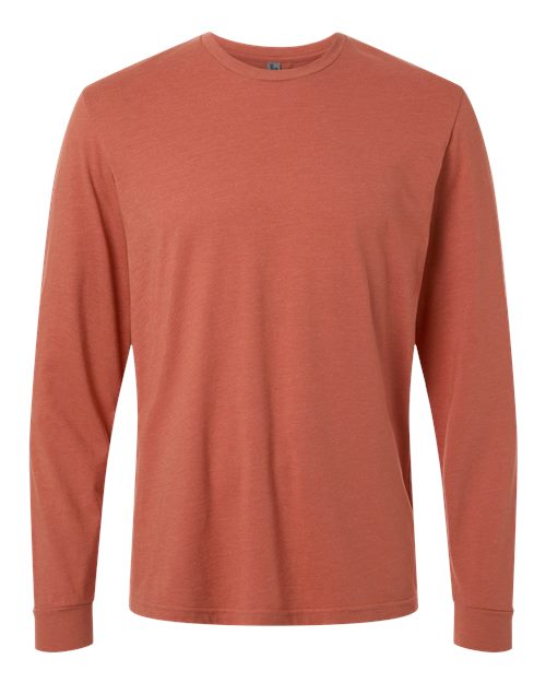 Unisex CVC Long Sleeve T-Shirt - Heather Redwood Front