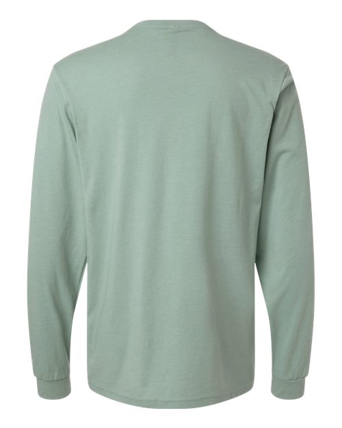 Unisex CVC Long Sleeve T-Shirt - Heather Seafoam Back