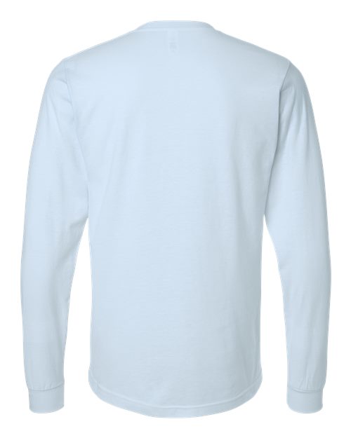 Unisex Fine Jersey Long Sleeve T-Shirt - Baby Blue Back
