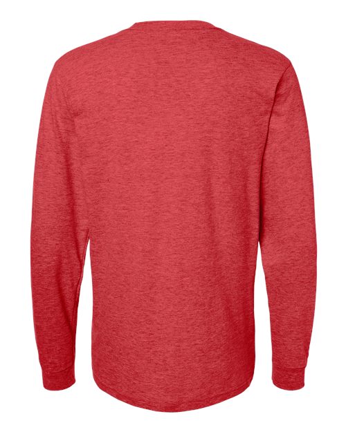 Unisex Fine Jersey Long Sleeve T-Shirt - Heather Red Back