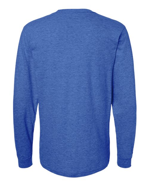 Unisex Fine Jersey Long Sleeve T-Shirt - Heather Royal Back