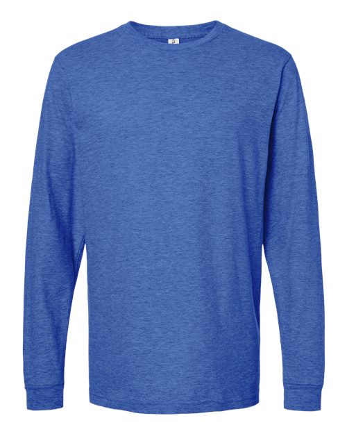Unisex Fine Jersey Long Sleeve T-Shirt - Heather Royal Front