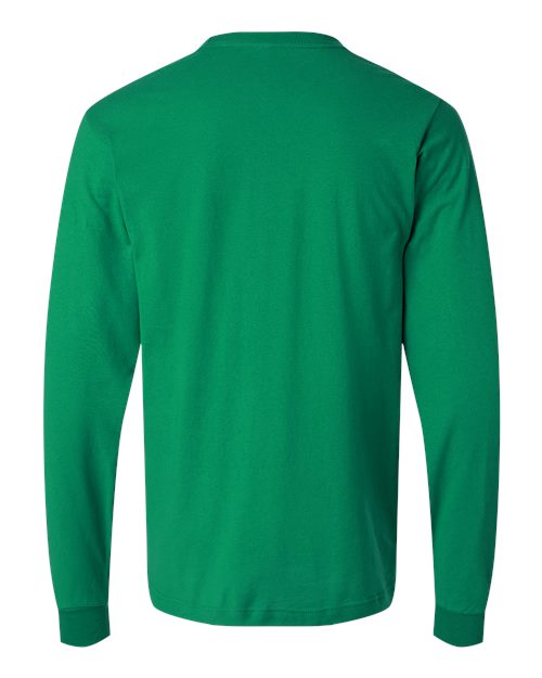 Unisex Fine Jersey Long Sleeve T-Shirt - Kelly Green Back