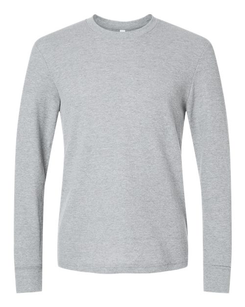 Unisex Ideal Thermal Long Sleeve T-Shirt - Heather Grey Front