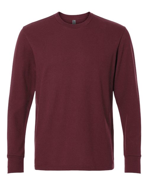 Unisex Ideal Thermal Long Sleeve T-Shirt - Maroon Front
